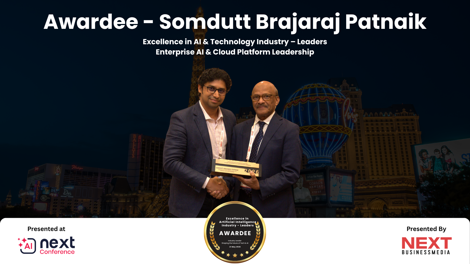 Somdutt Brajaraj Patnaik Honored for Enterprise AI & Cloud Platform Leadership at AI Next Awards 2026