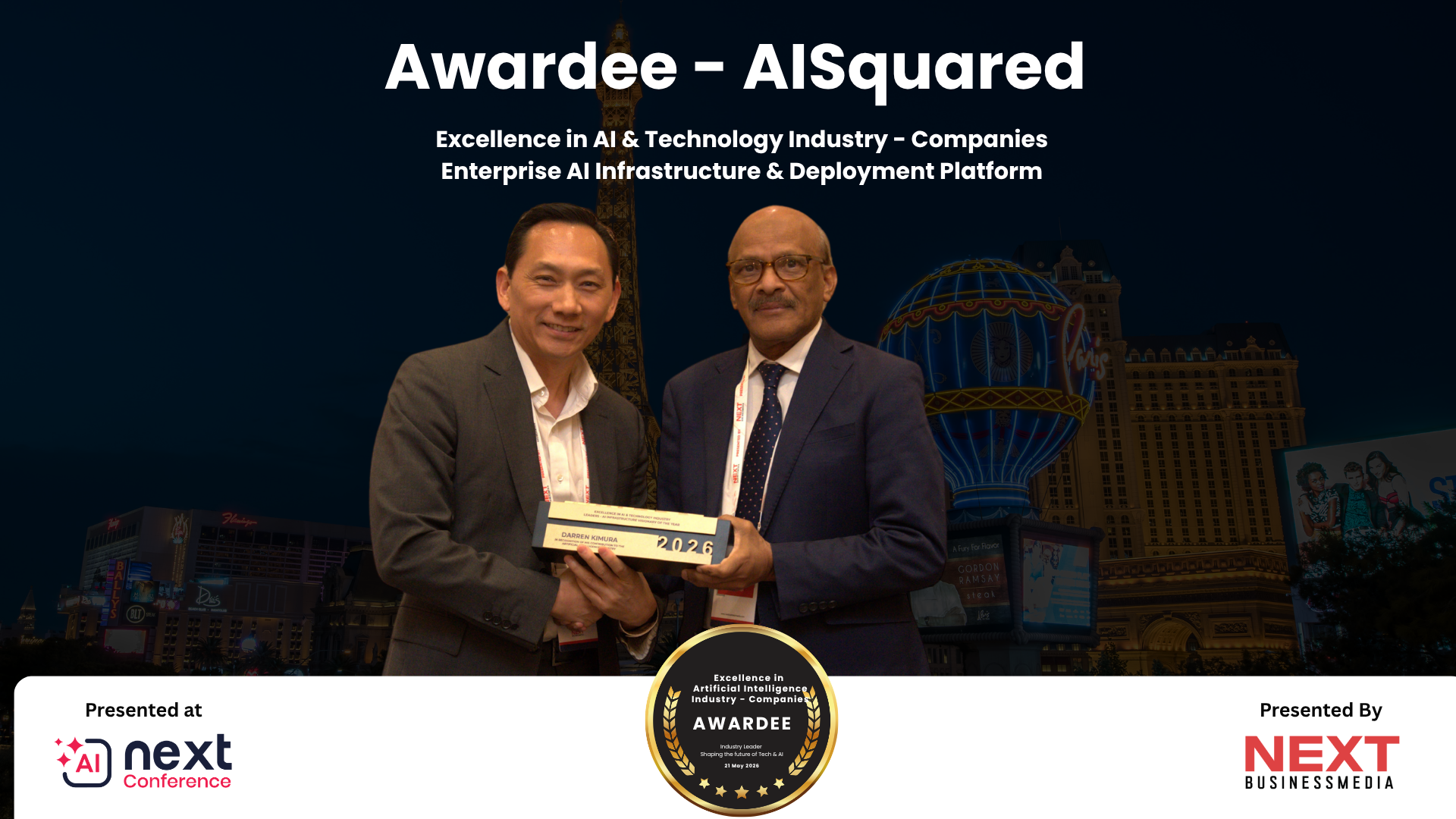 AISquared Honored with the Enterprise AI Infrastructure & Deployment Platform Award at AI Next Awards 2026