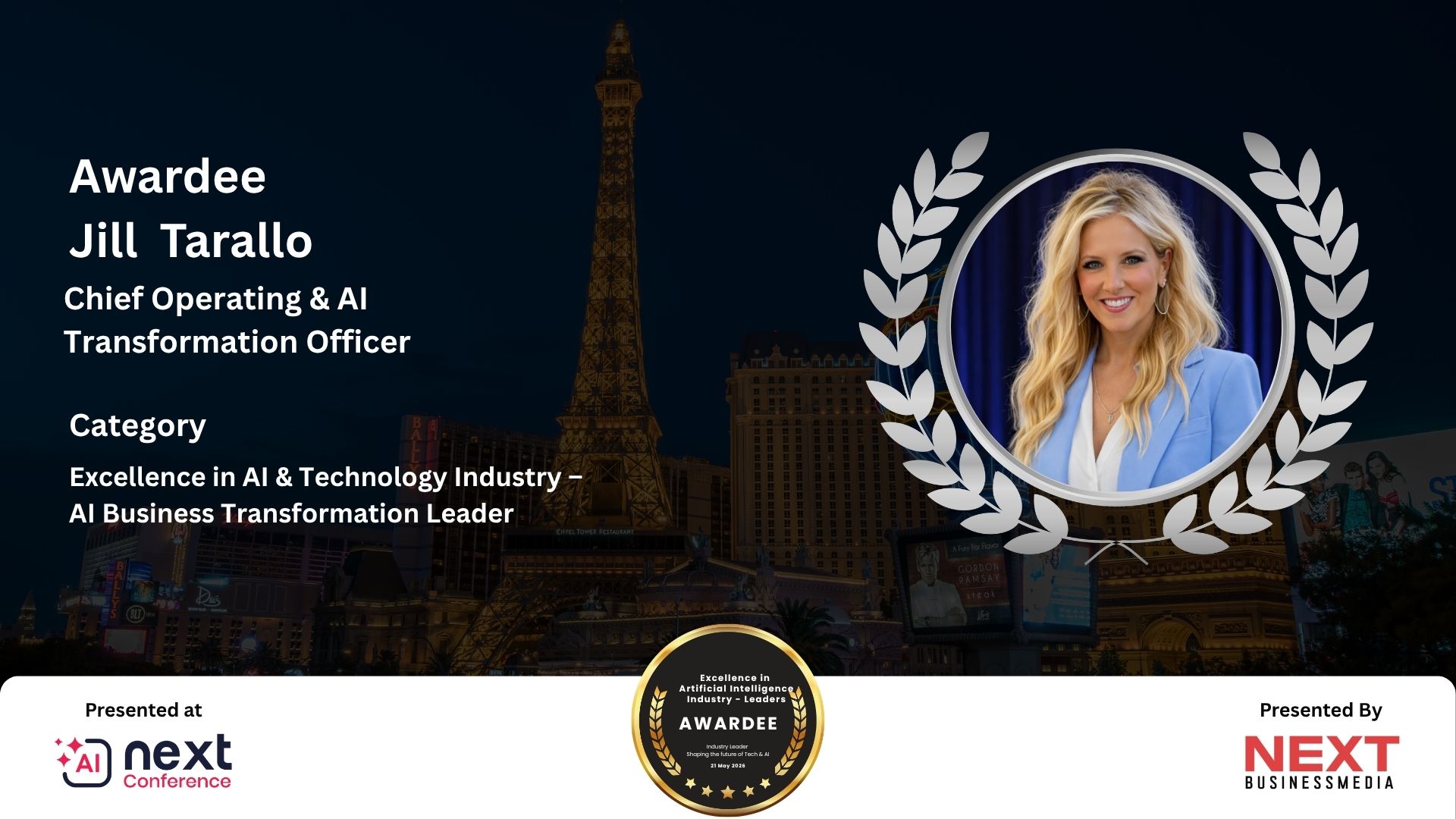 Jill Tarallo Honored with Excellence in AI & Technology Industry – AI Business Transformation Leader Award