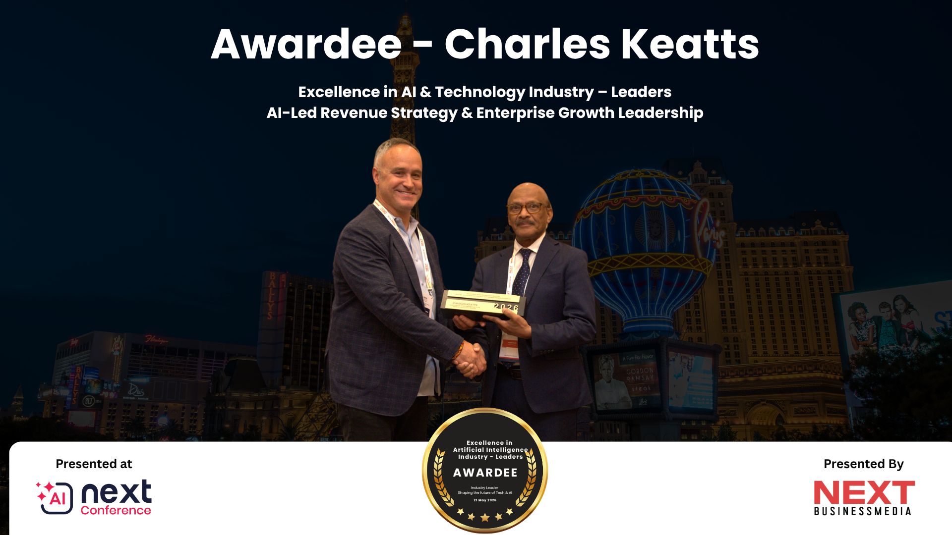 Charles Keatts Honored for AI-Led Revenue Strategy & Enterprise Growth Leadership at AI Next Awards 2026